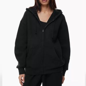 Tna Aritzia zip up boyfriend hoodie in black XS worn once